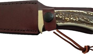 UNCLE HENRY KNIFE STAGLON 4" - CAPER W/LEATHER SHEATH
