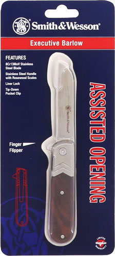 S&W KNIFE ROSEWOOD EXECUTIVE - BARLOW 2.75" FOLDING BLADE - Image 2