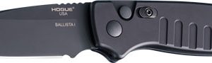 HOGUE BALLISTA-I BUTTON AUTO - DROP POINT BLADE MATTE BLK 3.5