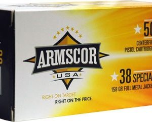 ARMSCOR 38 SPECIAL 158GR FMJ - 50RD 20BX/CS MADE IN USA