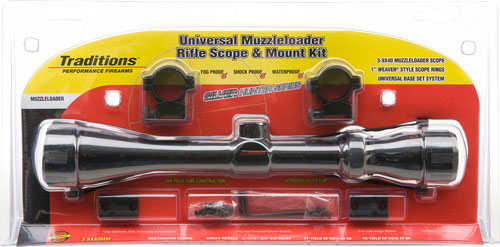 TRADITIONS SCOPE KIT 3-9X40MM - DUPLEX MEDIUM RINGS 2PC BASE - Image 2