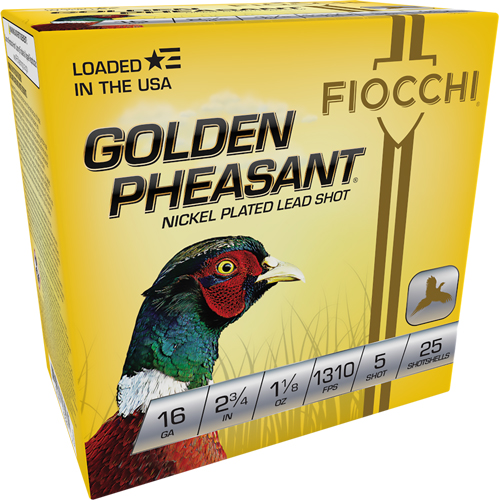 FIOCCHI GOLDEN PHEASANT 16GA - 2.75" 1-1/8 #5 25RD 10BX/CS