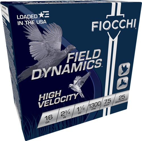 FIOCCHI 16GA 2.75" 1-1/8OZ - #7.5 1300FPS 25RD 10BX/CS
