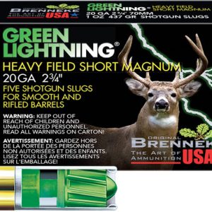 BRENNEKE USA GREEN LIGHTNING - 20GA 2.75" 1OZ SLUG 5RD 50BX/C