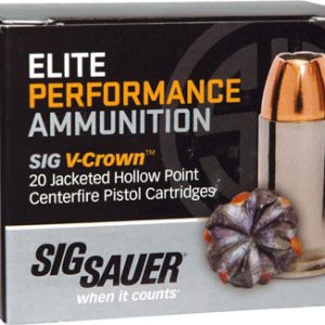 SIG AMMO 9MM 147GR ELITE - V-CROWN JHP 20RD 10BX/CS