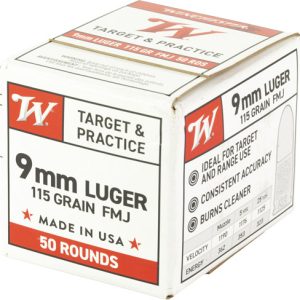 WINCHESTER USA 9MM LUGER - 115GR FMJ 50RD 20BX/CS