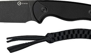 CIVIVI KNIFE TIMBERBARK 3.2" - FIXED BLACK/BLACK G10 STNWASH