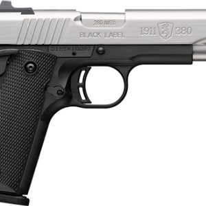 BROWNING 1911-380 STAINLESS - 380ACP 4.25"FS 8RD BLK/SS