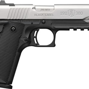 BROWNING 1911-380 SS 380ACP - 4.25"FS 8RD BLK/SS W/RAIL