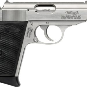WALTHER PPK/S SD 32ACP FS 7RD - STAINLESS BLACK GRIPS