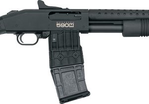MOSSBERG 590M MAG-FED 12GA - 18.5" 10RD GHOST RING BLD/SYN