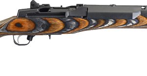 RUGER MINI-14 5.56MM LAMINATED - CHEVRON BROWN/BLACK STOCK BLUE
