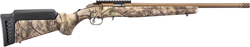 RUGER AMERICAN 22WMR BRONZE - CERAKOTE GO WILD IM BRUSH CAMO