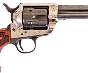 CIMARRON FRONTIER 45LC PW FS - 4.75" ENGRAVED SILVER/BL WAL