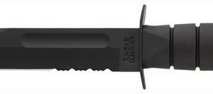 KA-BAR FIGHTING/UTILITY KNIFE - 7" SERR W/PLASTIC SHEATH BLACK
