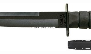 KA-BAR TANTO KNIFE - 8" W/PLASTIC SHEATH BLACK