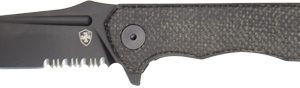 TEMPLAR KNIFE PALADIN FOLDER - 3.27" BLACK MICARTA TANTO D2