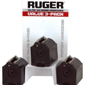 RUGER MAGAZINE 10/22 22LR - 10RD BLACK PLASTIC 3PACK