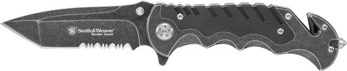 S&W KNIFE BORDER GUARD 3.5" - BLADE W/STRAP CUTTER/GLS BREKR