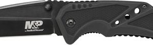 S&W KNIFE CLIP FOLDER 3.8" - BLADE BLACK W/ STRAP CUTTER