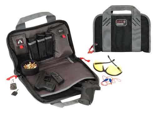 GPS DOUBLE PISTOL CASE - BLACK/GREY NYLON