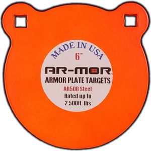 AR-MOR 6" AR500 STEEL GONG - 3/8" THICK STEEL ORANGE ROUND