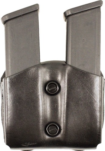 DESANTIS DOUBLE MAG POUCH OWB - LTHR GLOCK 17/19/22/23 BLACK