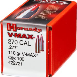 HORNADY BULLETS 270 CAL .277 - 110GR V-MAX W/CANNELURE 100CT