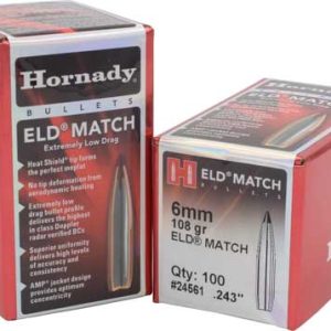 HORNADY BULLETS 6MM .243 - 108GR ELD-MATCH 100CT 25BX/CS