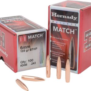 HORNADY BULLETS 6MM .243 - 105GR BTHP MATCH 100CT 25BX/CS