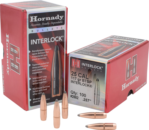 HORNADY BULLETS 25 CAL .257 - 117GR JSP-BT 100CT 25BX/CS