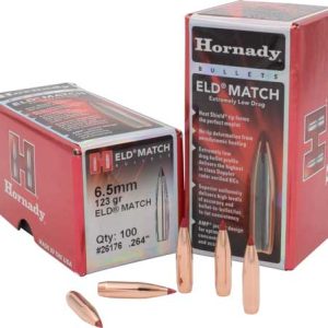 HORNADY BULLETS 6.5MM .264 - 123GR ELD-MATCH 100CT 25BX/CS