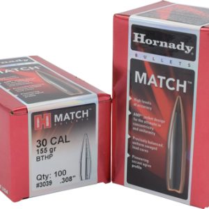 HORNADY BULLETS 30 CAL 308 155 - GR JHP-BT MATCH 100CT 15BX/CS