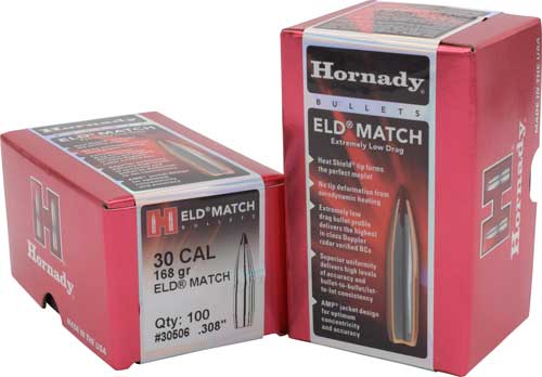 HORNADY BULLETS 30CAL .308 - 168GR ELD-MATCH 100CT 15BX/CS