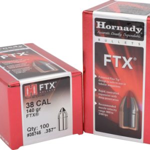 HORNADY BULLETS 38 CAL 357 - 140GR FTX 100RD 15BX/CS