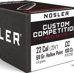 NOSLER BULLETS 22 CAL .224 - 69GR HP-BT CUSTOM COMP. 100CT
