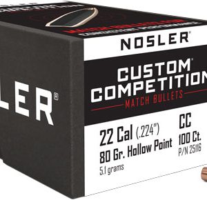 NOSLER BULLETS 22 CAL .224 - 80GR HP-BT CUSTOM COMP. 100CT
