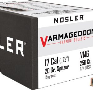 NOSLER BULLETS 17 CAL .172 - 20GR VARMAGEDDON TIPPED 250CT