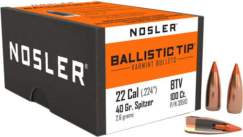 NOSLER BULLETS 22 CAL .224 - 40GR BALLISTIC TIP 100CT - Image 2