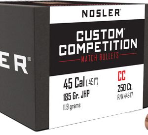 NOSLER BULLETS 45 CAL .451 - 185GR JHP CUSTOM COMP. 250CT