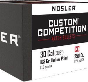 NOSLER BULLETS 30 CAL .308 - 168GR HP-BT CUSTOM COMP. 250CT