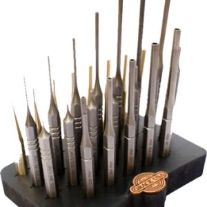 GRACE USA STEEL/BRASS ROLL PIN - PUNCH SET W/BENCH BLOCK 27PC