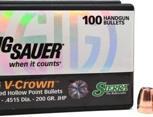 SIERRA BULLETS .45 CAL .4515 - 200GR JHP SIG V-CROWN 100CT