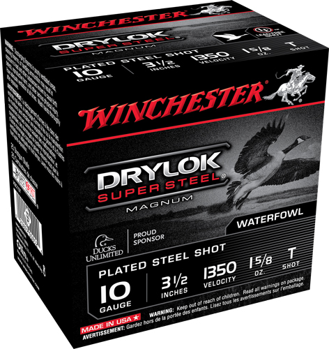 WINCHESTER DRYLOK 10GA 3.5" - 1-5/8OZ #T 1350FPS 25RD 10BX/C