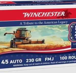 WINCHESTER USA 45 ACP 230GR - FMJ-RN 100RD 250TH ANV 5BX/CS