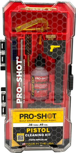 PRO SHOT PISTOL CLEANING KIT - .38-.45 CAL